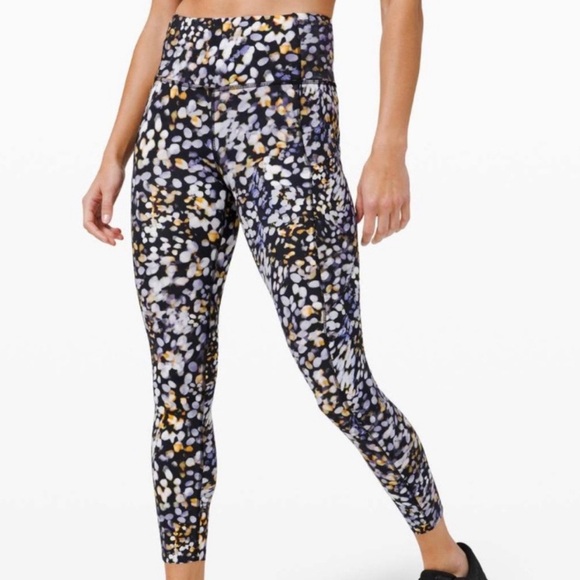 Lululemon Womens Fast and Free Tight II Patterned Leggings Metropolis Glow 6 - Picture 1 of 12